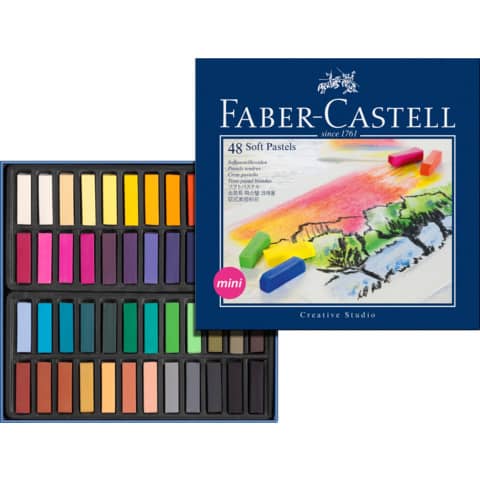 Crete morbide Faber-Castell Soft Pastels Creative Studio mini assortiti astuccio di cartone da 48 - 128248